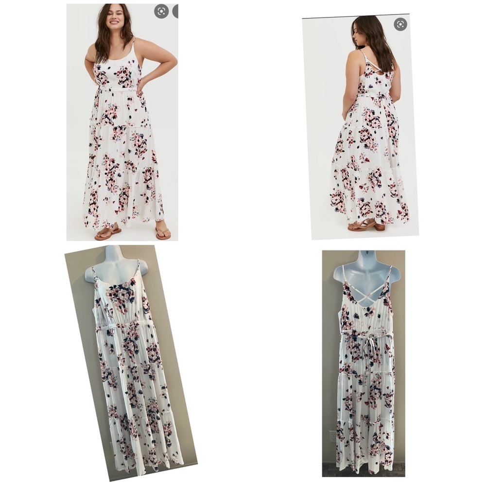 Torrid Size 1 Floral Tiered Maxi Dress